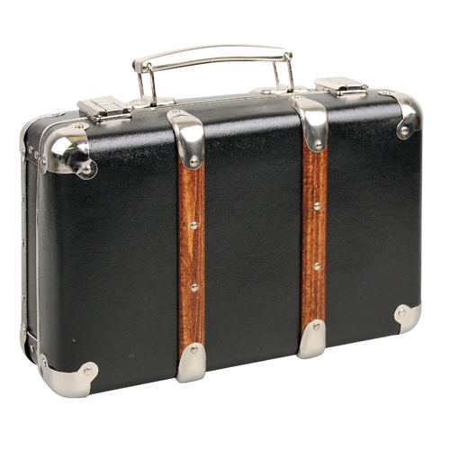 Riveted suitcase in retro style
